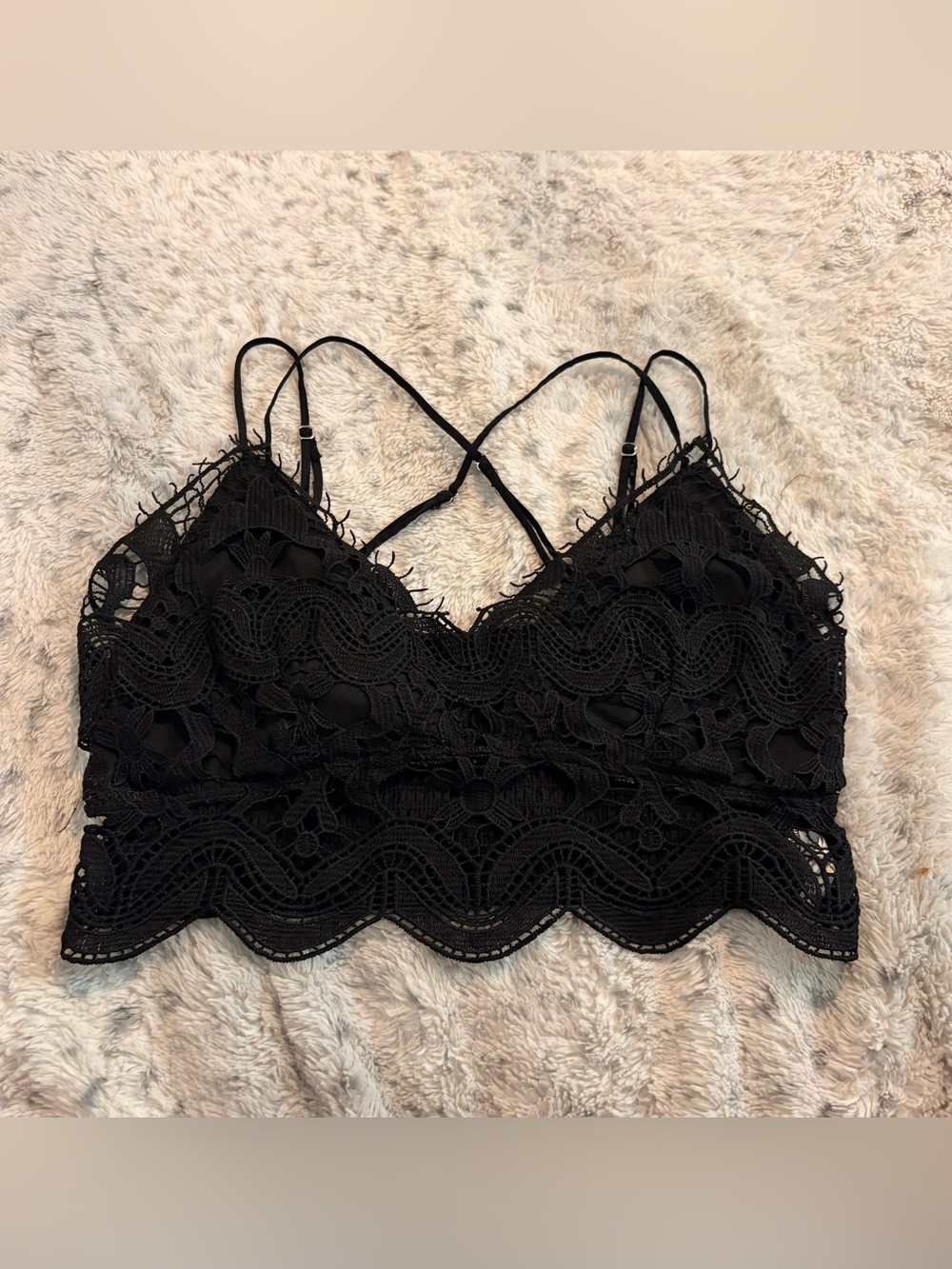 Rue21 Black Lace Cropped Camisole Bralette